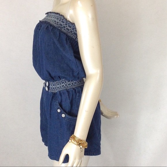 NANA Fashion Strapless Women's Jean Romper - Picture 3 of 8